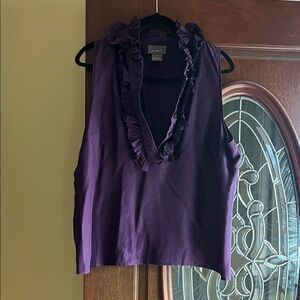 Kenar Deep Purple Ruffled Blouse